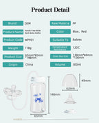 3-in-1 Baby Feeding Bottle with Anti-Colic Tube – 300ml BPA-Free Hands-Free Bottle for 6+ Months