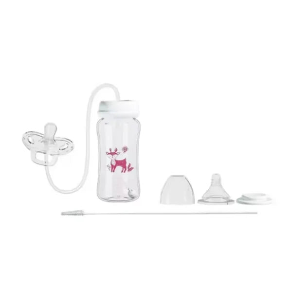 3-in-1 Baby Feeding Bottle with Anti-Colic Tube – 300ml BPA-Free Hands-Free Bottle for 6+ Months