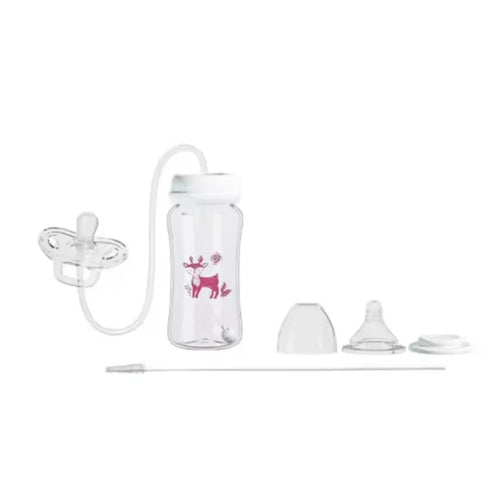3-in-1 Baby Feeding Bottle with Anti-Colic Tube – 300ml BPA-Free Hands-Free Bottle for 6+ Months