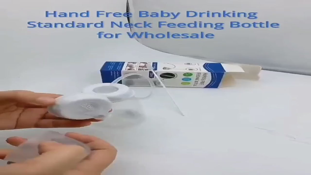 Hands-Free Baby Feeding Bottle 8oz/240ml – Anti-Colic Nursing Bottle with Feeding Tube, BPA-Free PP, 6+ Months