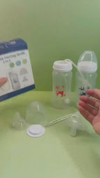 3-in-1 Baby Feeding Bottle with Anti-Colic Tube – 300ml BPA-Free Hands-Free Bottle for 6+ Months